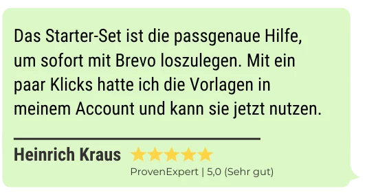 Heinrichs Bewertung für das Newsletter-Starter-Set für Brevo